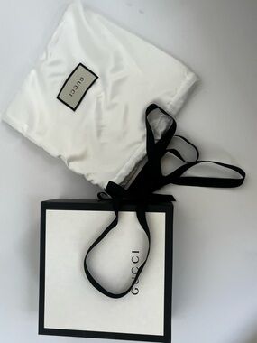 Gucci White and Black Branded Gift Box with Dust Bag